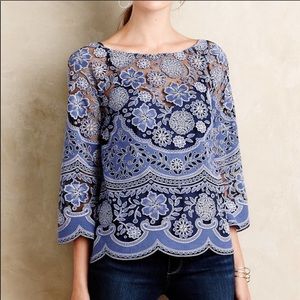 Anthro HD in Paris Montmartre Lace Blouse